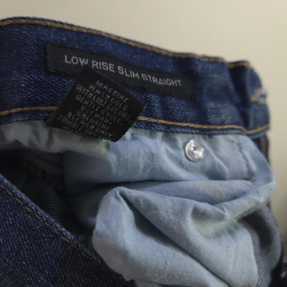 CJ Black Premium Low Rise‎ Slim Straight Denim Jeans Leather Accents Size 28x30 - Picture 6 of 10